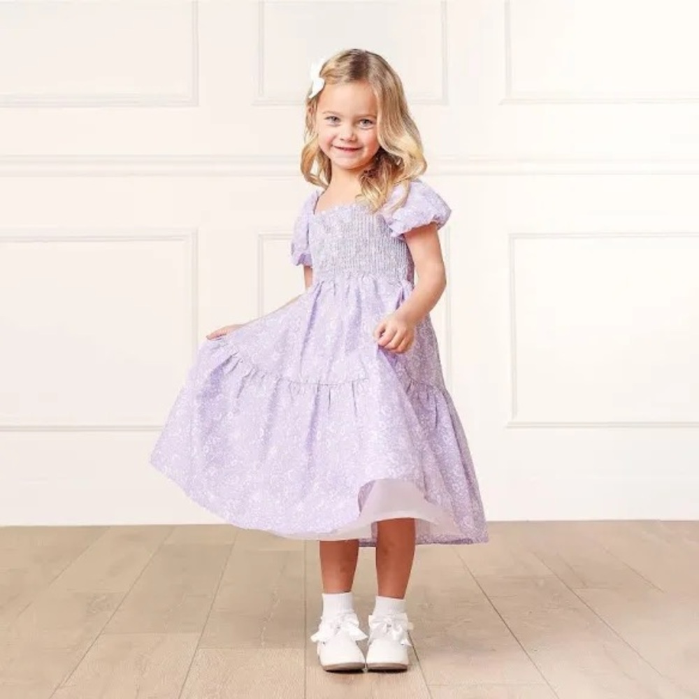 Hope & Henry Smocked Bubble Sleeve Dress